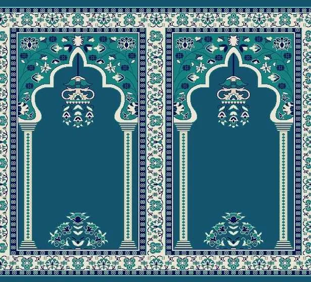 MYFLOOR Akrilik Mihraplı Cami Halısı (S142) Bordo,Lacivert,Turkuaz,Hardal MYFLOOR Akrilik Mihraplı Cami Halısı (S142) Bordo,Lacivert,Turkuaz,Hardal - Görsel 4